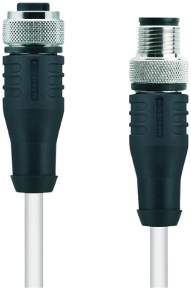 HT-WAK4.5-2-HT-WAS4.5/S2430 | M12/M12 cable, 5p, female 0°/male 0°, 2 m, PTFE