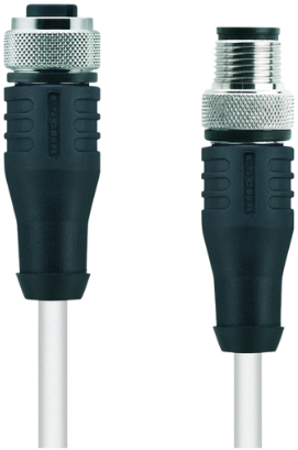 HT-WAK8-5-HT-WAS8/S2430 | M12/M12 cable, 8p, female 0°/male 0°, 5 m, PTFE
