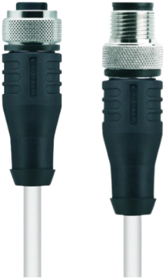 HT-WAK12-2-HT-WAS12/S2430 | M12/M12 cable, 12p, female 0°/male 0°, 2 m, PTFE