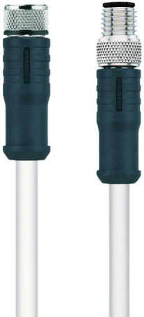 HT-SKP4-5-HT-SSP4/S2430 | M8/M8 cable, 4p, female 0°/male 0°, 5 m, PTFE,
