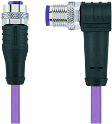 PB-WAKSW2.012-5-PB-WWASSW2.012/S1800 | M12/M12 Profibus, 5p, female 0°/male 90°, 5 m, PUR