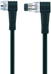 AL-SWKP3-2-AL-SWSP3/S370 | M8/M8 cable, 3p, female 90°/male 90°, 2 m, PUR