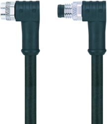 AL-SWKPS3-2-AL-SWSPS3/S370 | M8/M8 cable, 3p, female 90°/male 90°, 2 m, PUR