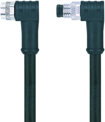 AL-SWKPS3-5-AL-SWSPS3/S370 | M8/M8 cable, 3p, female 90°/male 90°, 5 m, PUR