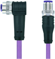 PB-WWAKSW2.012-1-PB-WASSW2.012/S1800 | M12/M12, 5p, female 90°/male 0°, 1 m, Profibus