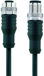 CD-WAK5.022-1-CD-WAS5.022/S2800 | M12/M12 cable, 5p, female 0°/male 0°, 1 m, PUR, CANopen