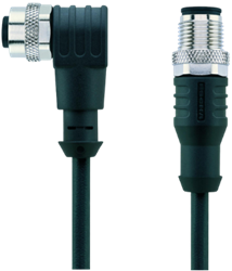 CD-WWAK5.022-2-CD-WAS5.022/S2800 | M12/M12 cable, 5p, female 90°/male 0°, 2 m, CANopen