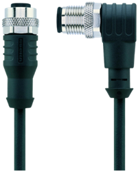 CD-WAK5.022-2-CD-WWAS5.022/S2800 | M12/M12 cable, 5p, female 0°/male 90°, 2 m, CANopen