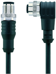 CD-WWAK5.022-1-CD-WAS5.022/S2800 | M12/M12 CANopen, 5p, female 90°/male 0°, 1 m, PUR