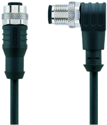 CD-WAK5.022-1-CD-WWAS5.022/S2800 | M12/M12 CANopen, 5p, female 0°/male 90°, 1 m, PUR