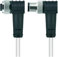 HT-WWAK3-2-HT-WWAS3/S2430 | M12/M12 cable, 3p, female 90°/male 90°, 2 m, PTFE