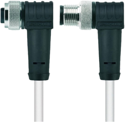 HT-WWAK4.5-5-HT-WWAS4.5/S2430 | M12/M12 cable, 5p, female 90°/male 90°, 5 m, PTFE