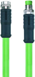 IE-SKPS4.027-5-IE-SSPS4.027/S3400 | M8/M8 cable, 4p, male 0°/female 0°, 5 m, PUR, Cat 5e