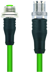 IE-FKFDSX8.066-2-IE-WASSX8.066/S3500 | M12/M12 cable, 8p, female 0°/male 0°, 2 m, PUR