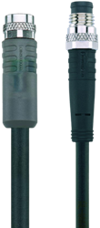 AL-SKP3P2-2-AL-SSP3/S370 | M8/M8 cable, 3p, female  0°/male  0°, 2 m, PUR, LED