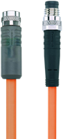 AL-SKP3P2-2-AL-SSP3/S7400 | M8/M8 cable, 3p, female  0°/male  0°, 2 m, PUR, LED
