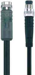AL-SKP3P2-5-AL-SSP3/S370 | M8/M8 cable, 3p, female  0°/male  0°, 5 m, PUR, LED