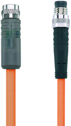 AL-SKP3P2-1-AL-SSP3/S7400 | M8/M8 cable, 3p, female  0°/male  0°, 1 m, PUR, LED