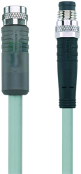 AL-SKP3P2-5-AL-SSP3/P01 | M8/M8 cable, 3p, female  0°/male  0°, 5 m, PVC, LED