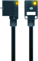 VBI21-24.3-1-AL-WWAS5.002/S370 | M12/valve, 3p, male 90°/female 90° type BI, 24VAC/DC, 1 m