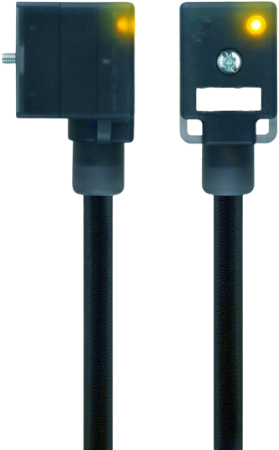 VBI21-24.3-5-AL-WWAS5.002/S370 | M12/valve, 3p, male 90°/female 90° type BI, 24VAC/DC, 5 m