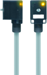 VB21-24.1-2/P01 | Valve connector, 3p, female 0°, 2 m, PVC, 24VAC/DC, type B