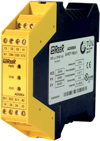 AD SRE4 | Safety relay cat. 4 for monitoring emergency stop buttons and safety switches