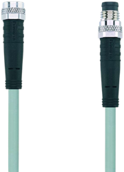 AL-SKP3-1-AL-SSP3/S370GY | M8/M8 cable, 3p, female  0°/male  0°, 1 m, PUR
