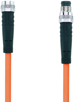 AL-SKP4-1-AL-SSP4/S7400 | M8/M8 cable, 4p, female  0°/male  0°, 1 m, PUR