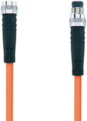 AL-SKP3-2-AL-SSP3/S7400 | M8/M8 cable, 3p, female  0°/male  0°, 2 m, PUR