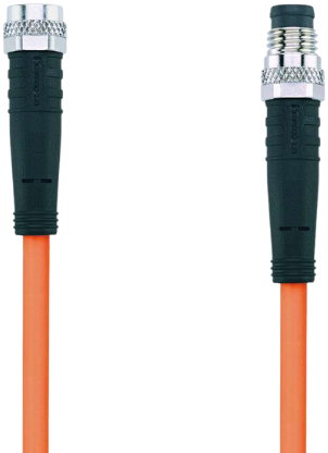 AL-SKP4-1-AL-SSP4/S7400 | M8/M8 cable, 4p, female  0°/male  0°, 1 m, PUR