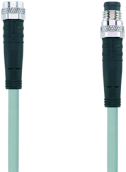 AL-SKP3-5-AL-SSP3/P00 | M8/M8 cable, 3p, 0° female/0° male, 5 m, PVC