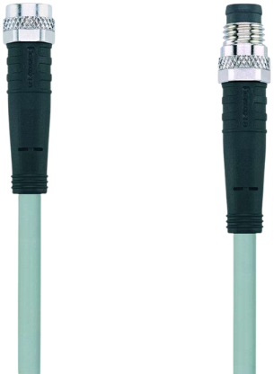 AL-SKP4-2-AL-SSP4/S370GY | M8/M8 cable, 4p, female  0°/male  0°, 2 m, PUR