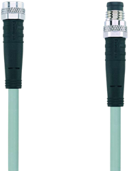 AL-SKP4.5-1-AL-SSP4.5/P00 | M8/M8 cable, 5p, female  0°/male  0°, 1 m, PUR