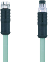AL-SKPS3-5-AL-SSPS3/P00 | M8/M8 cable, 3p, female 0°/male 0°, 5 m, PVC, shielded