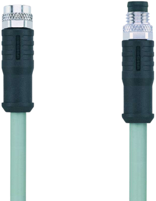 AL-SKPS4-5-AL-SSPS4/P01 | M8/M8 cable, 4p, female 0°/male 0°, 5 m, PVC, shielded