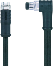 AL-SKPS3-2-AL-SWSPS3/S370 | M8/M8 cable, 3p, female 0°/male 90°, 2 m, PUR