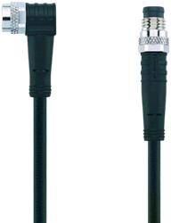 AL-SWKP4-1-AL-SSP4/S370 | M8/M8 cable, 4p, female  90°/male  0°, 1 m, PUR