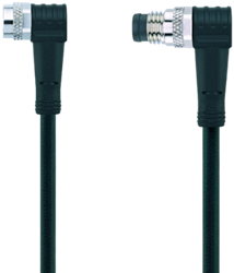 AL-SWKP3-5-AL-SWSP3/S370 | M8/M8 cable, 3p, female 90°/male 90°, 5 m, PUR