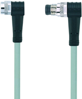 AL-SWKP4-2-AL-SWSP4/P01 | M8/M8 cable, 4p, female  90°/male  90°, 2 m, PVC