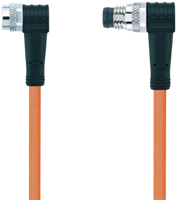 AL-SWKP4-2-AL-SWSP4/S7400 | M8/M8 cable, 4p, female 90°/male 90°, 2 m, PUR