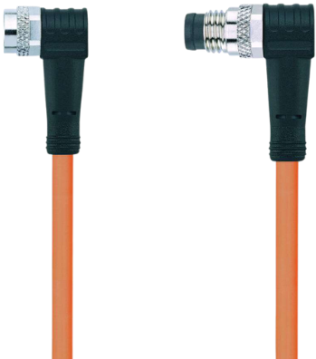 AL-SWKP4-2-AL-SWSP4/S7400 | M8/M8 cable, 4p, female 90°/male 90°, 2 m, PUR