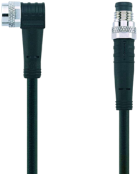 AL-SWKPS3-2-AL-SSPS3/S370 | M8/M8 cable, 3p, female 90°/male 0°, 2 m, PUR