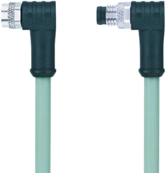 AL-SWKPS3-1-AL-SWSPS3/P00 | M8/M8 cable, 3p, female 90°/male 90°, 1 m, PVC, shielded