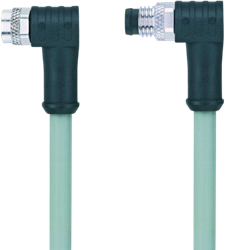 AL-SWKPS4-2-AL-SWSPS4/P01 | M8/M8 cable, 4p, female 90°/male 90°, 2 m, PVC, shielded