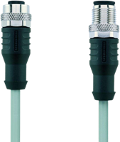 AL-WAKS12-5-AL-WASS12/P00 | M12/M12 cable, 12p, female 0°/male 0°, 5 m, PVC, shielded
