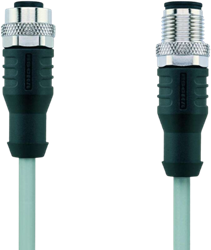 AL-WAK5-2-AL-WAS5/P00 | M12/M12 cable, 5p, female  0°/male  0°, 2 m, PVC