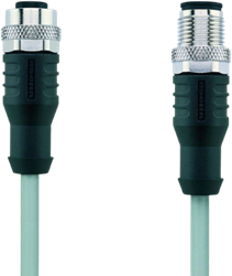 AL-WAK8-2-AL-WAS8/P00 | M12/M12 cable, 8p, female  0°/male  0°, 2 m, PVC