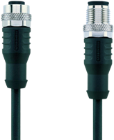AL-WAKS8-2-AL-WASS8/S370 | M12/M12 cable, 8p, female 0°/male 0°, 2 m, PUR