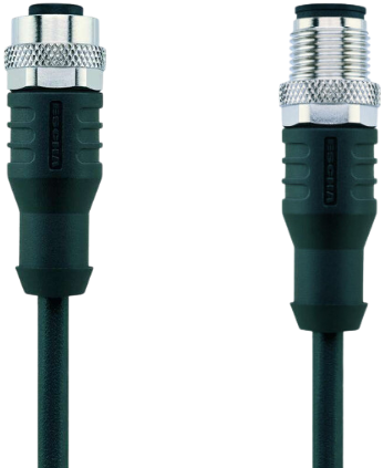 AL-WAK8-1-AL-WAS8/S370 | M12/M12 cable, 8p, female  0°/male  0°, 1 m, PUR